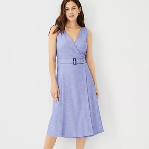 Ann Taylor Belted Faux Wrap Midi Dress 2